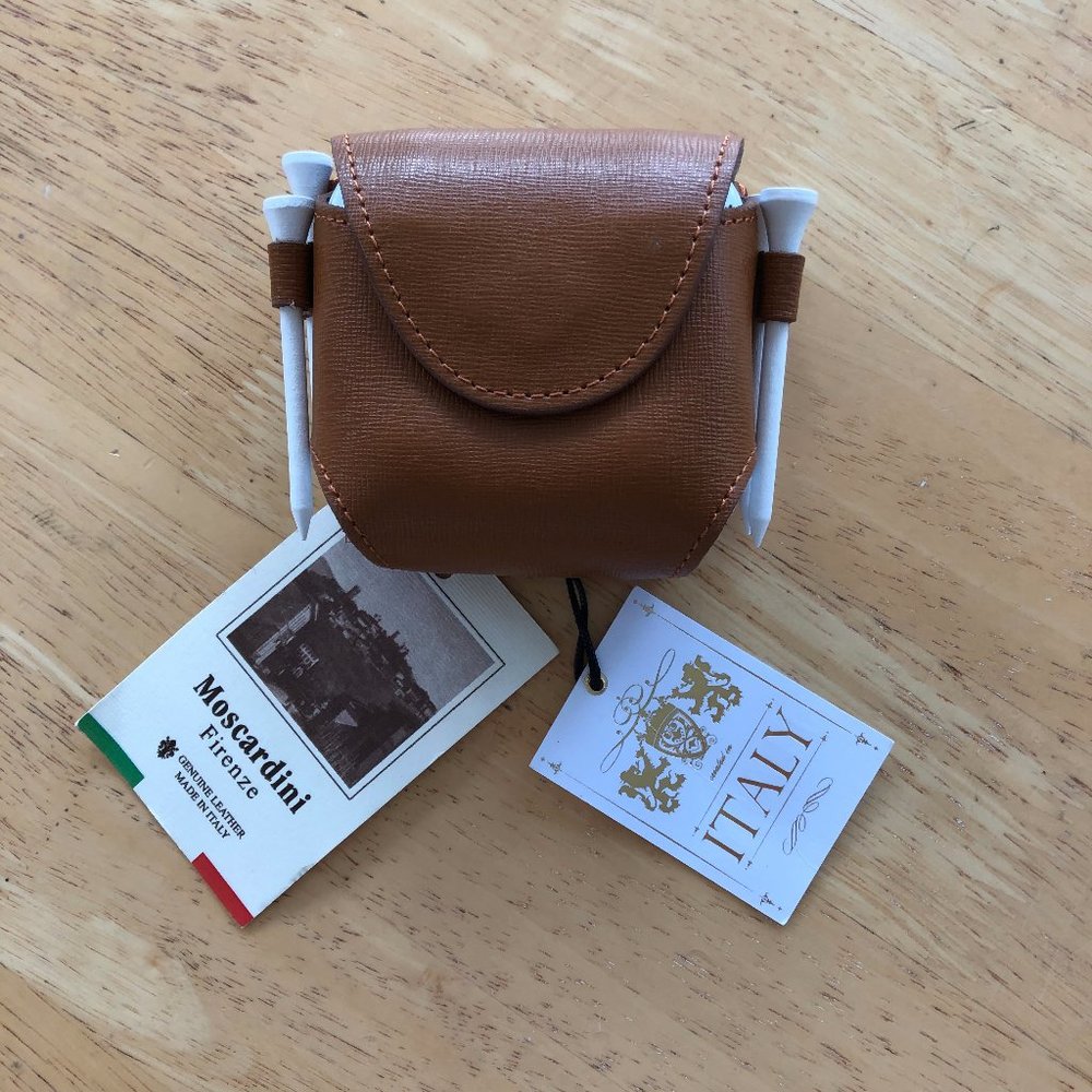 Moscardini Leather  Golf Balls Tees Holder case